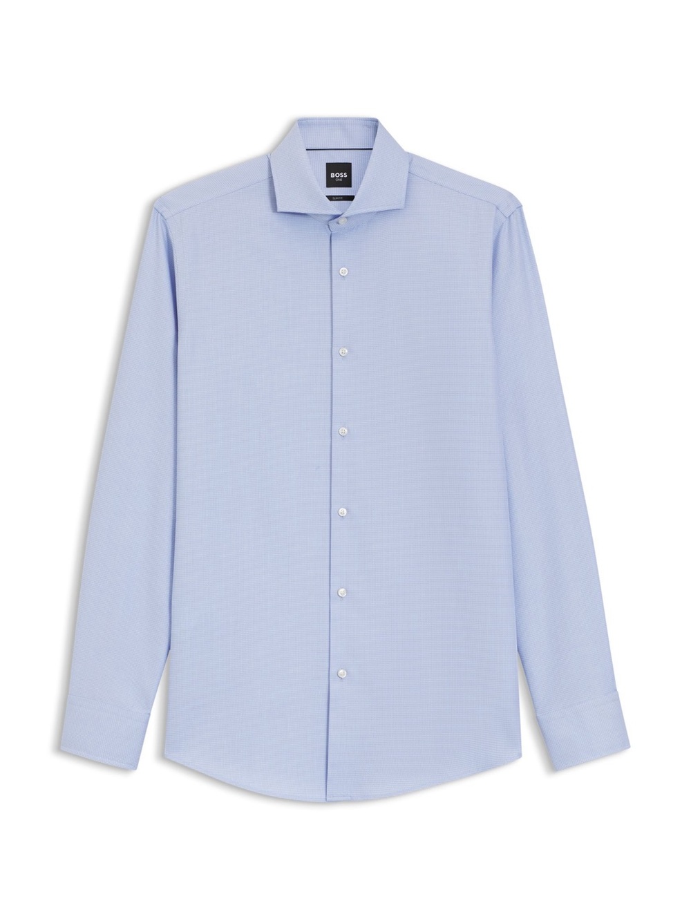 BOSS Slim Fit Shirt in Structured Wrinkle Free Cotton